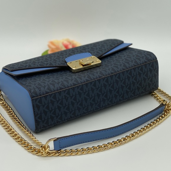 MICHAEL KORS KINSLEY MD SHOULDER FLAP FRCH BLUE MT - Picture 12 of 16